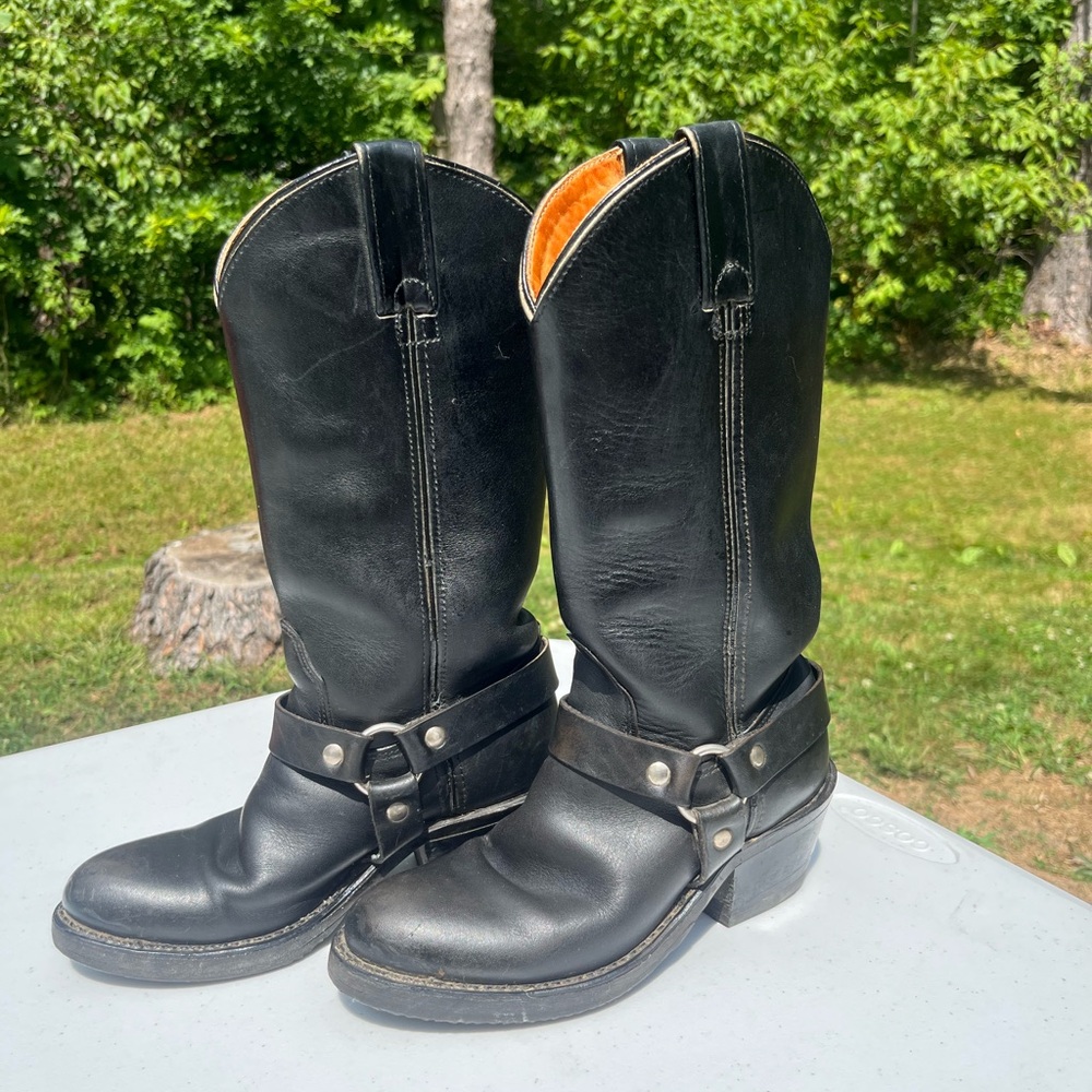 Double H Tan and Black Leather Boots